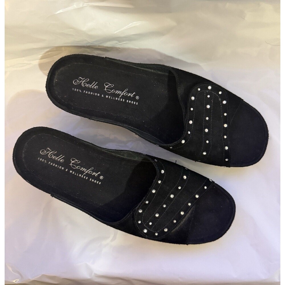 Helle Comfort Wellness Slide Shoe Black US Size 9 Womens Adjustable Strap New